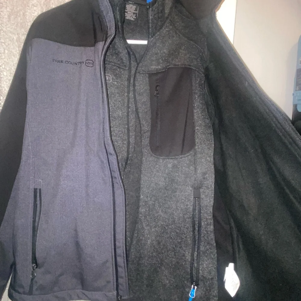 Free Country Men's Black and Dark Gray 3 in 1 System Jacket